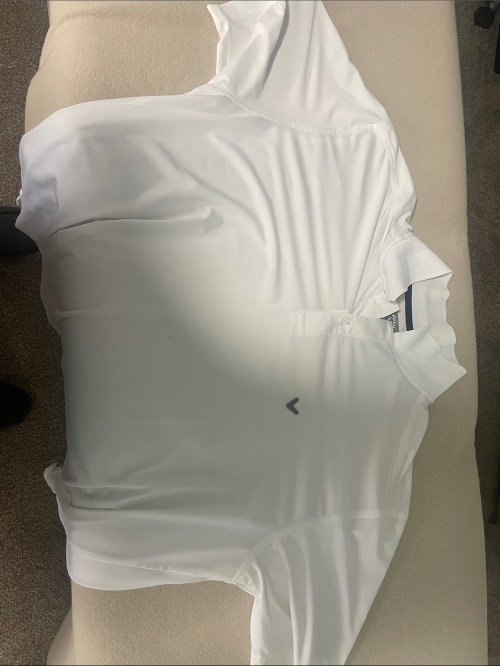Callaway White Men's Golf Polo with Subtle Chevron Logo